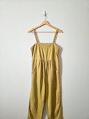 Anthropologie Mustard Cotton Linen Jumpsuit (XS)