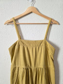 Anthropologie Mustard Cotton Linen Jumpsuit (XS)