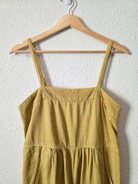 Anthropologie Mustard Cotton Linen Jumpsuit (XS)