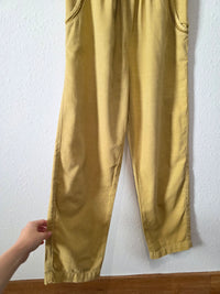 Anthropologie Mustard Cotton Linen Jumpsuit (XS)