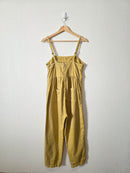 Anthropologie Mustard Cotton Linen Jumpsuit (XS)