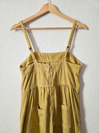 Anthropologie Mustard Cotton Linen Jumpsuit (XS)