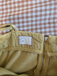 Anthropologie Mustard Cotton Linen Jumpsuit (XS)