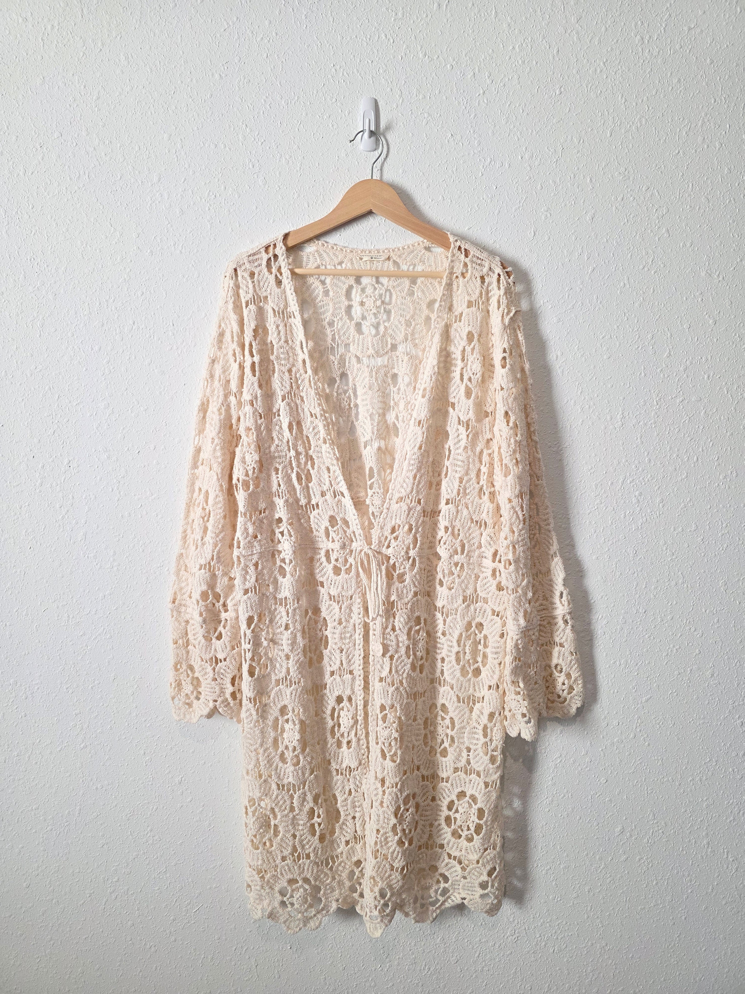 Lovestitch Floral Crochet Tie Front Top (L)