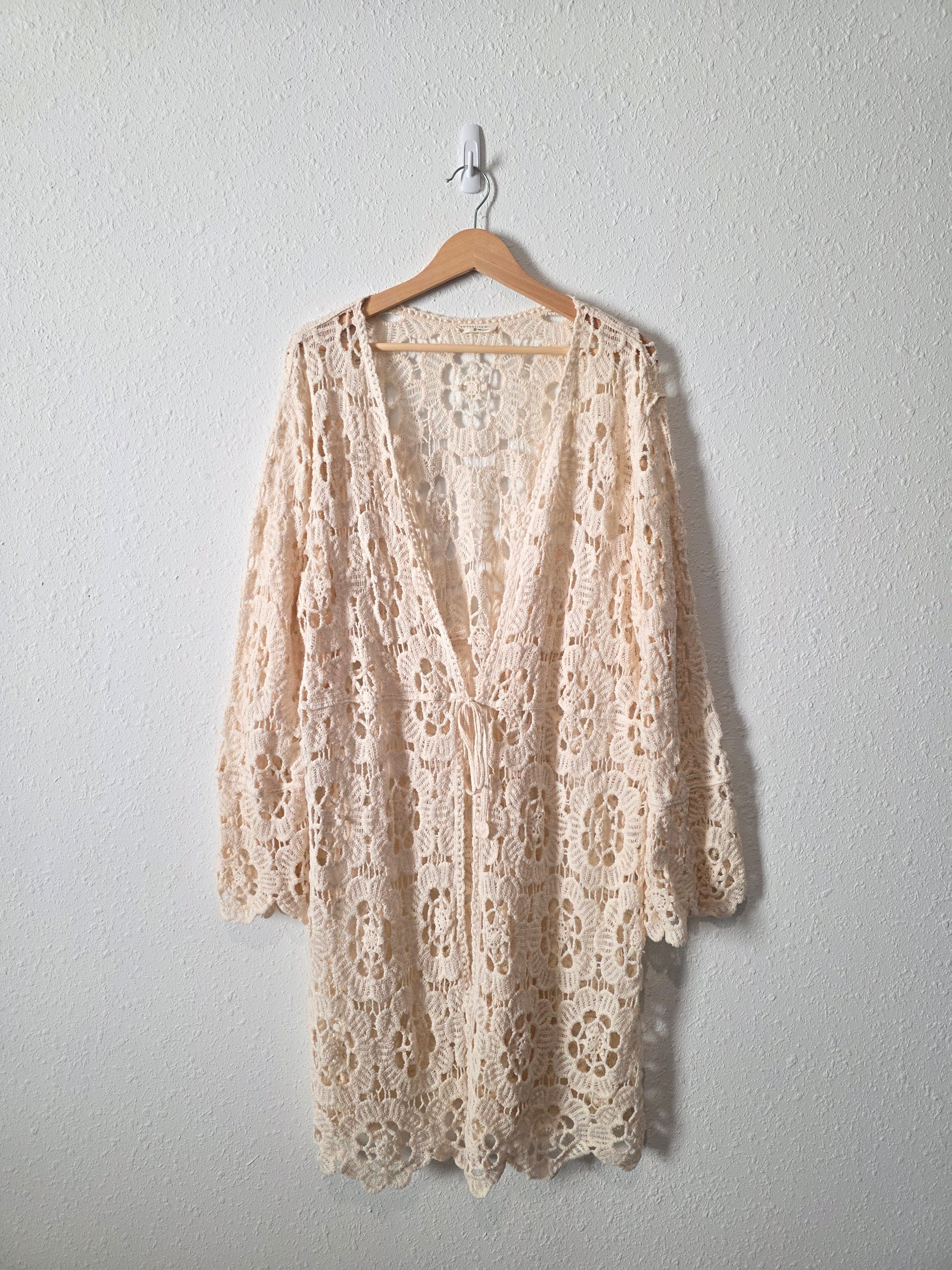 Lovestitch Floral Crochet Tie Front Top (L)