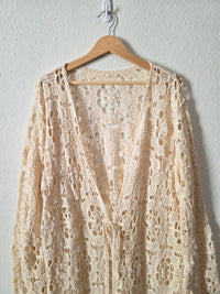 Lovestitch Floral Crochet Tie Front Top (L)