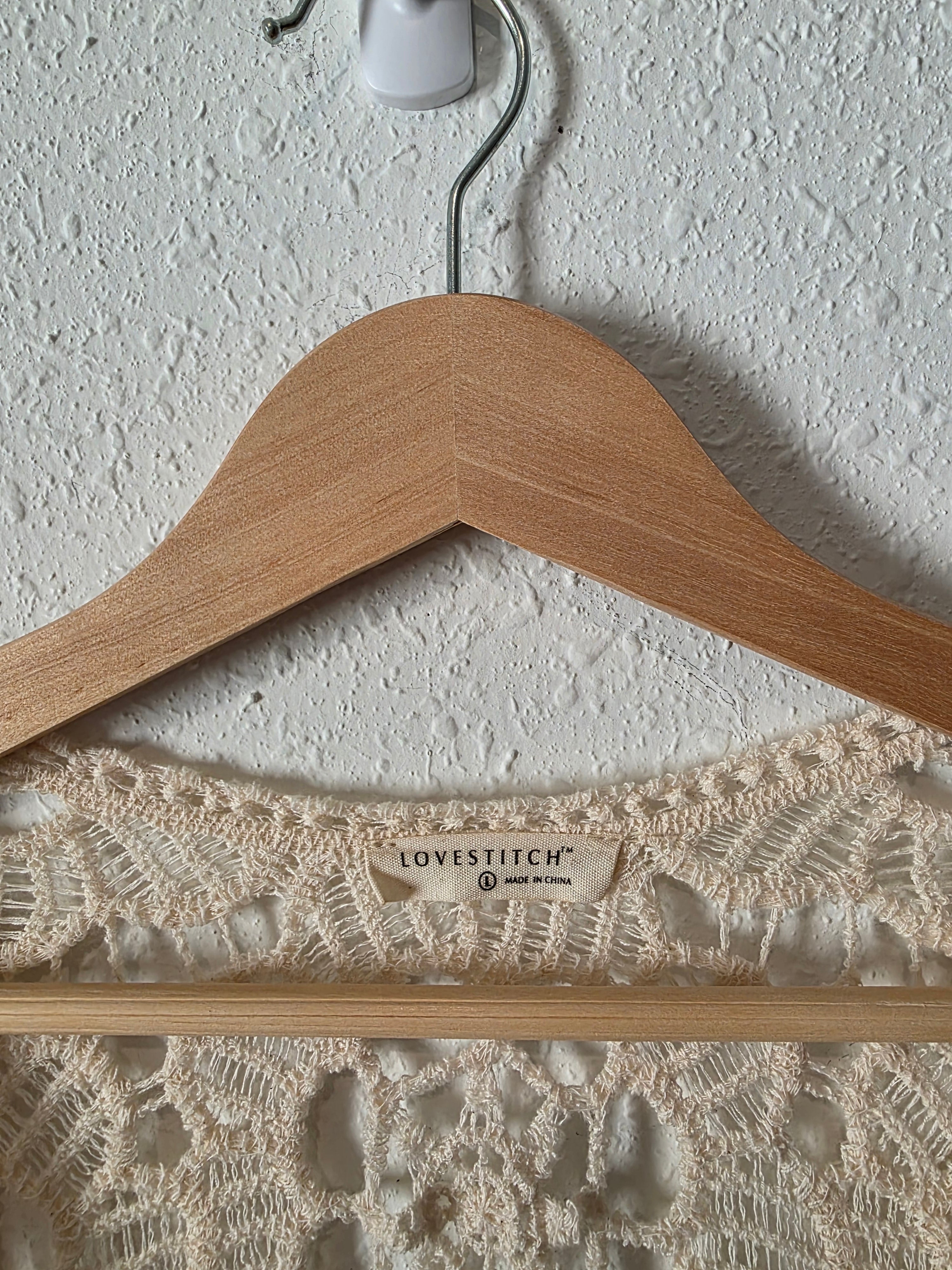 Lovestitch Floral Crochet Tie Front Top (L)