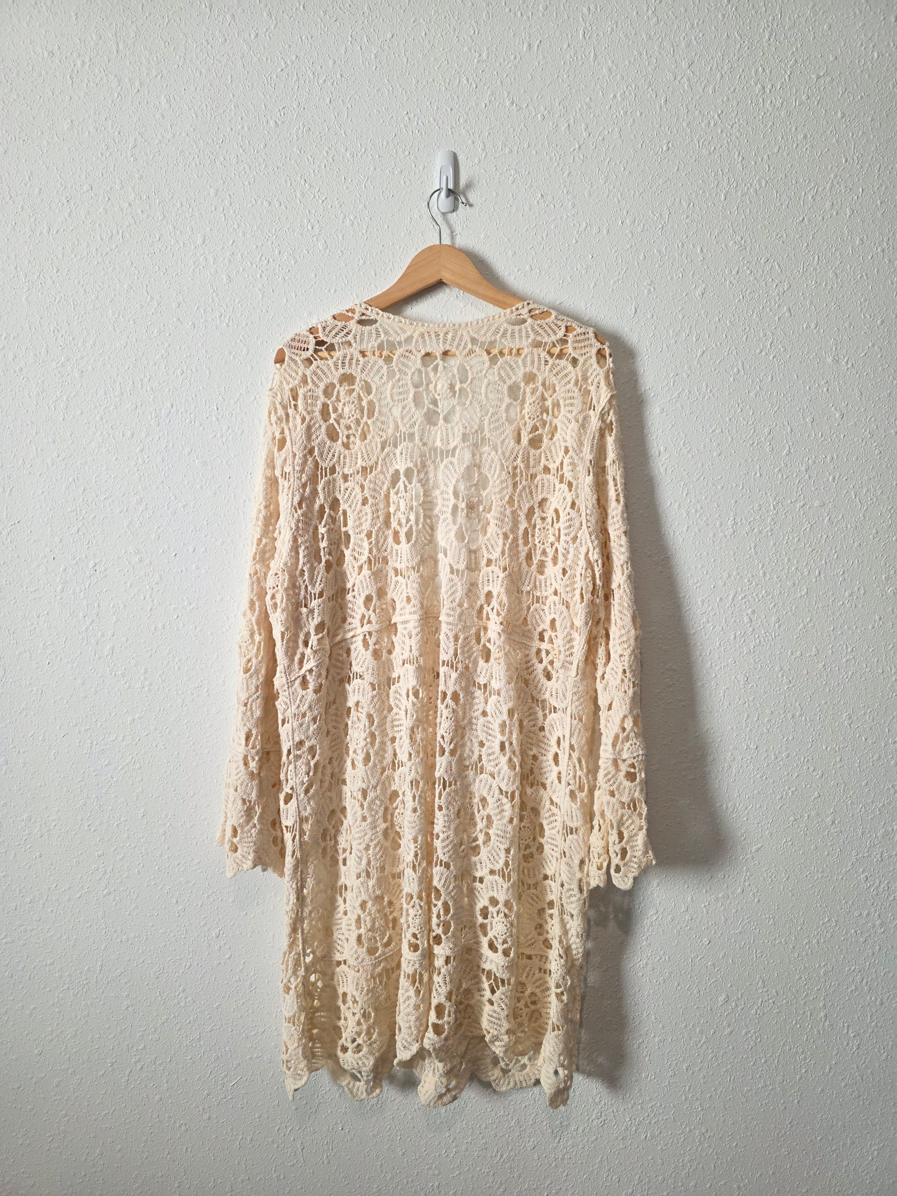 Lovestitch Floral Crochet Tie Front Top (L)
