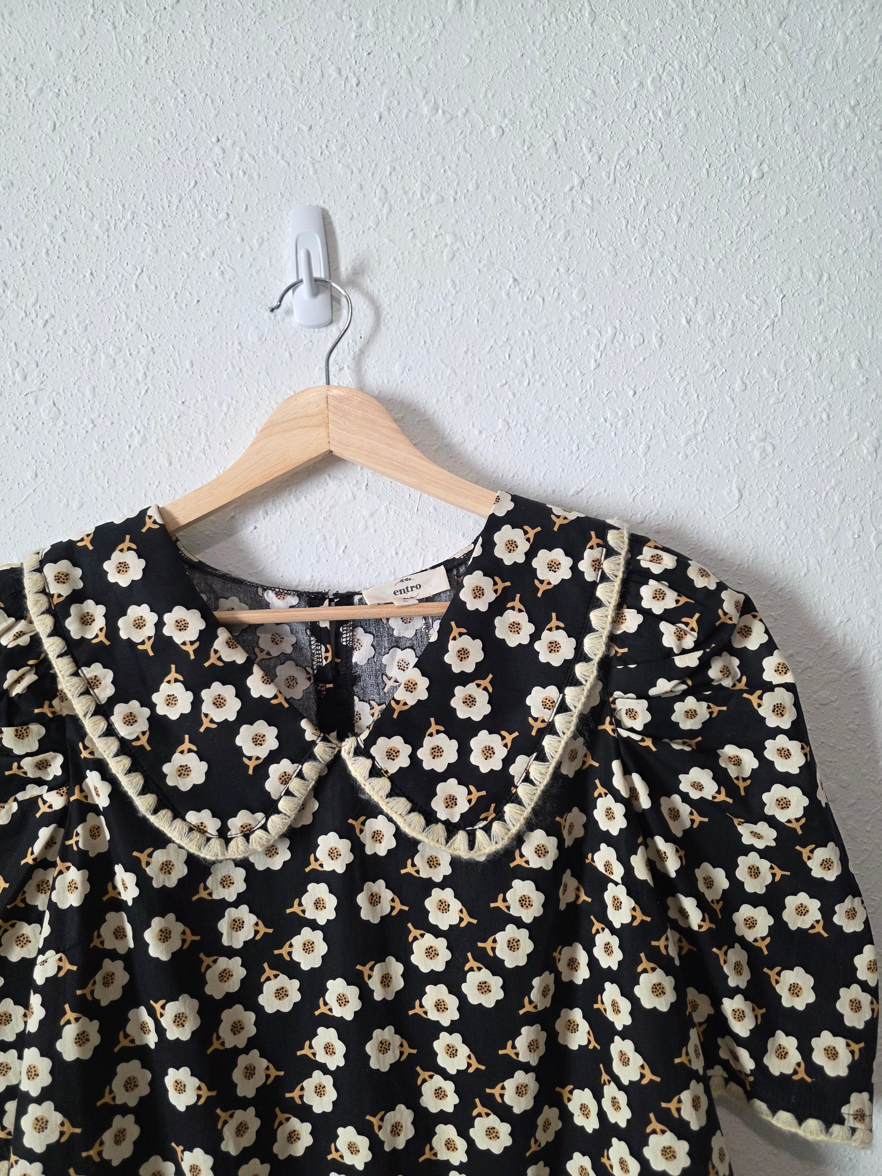 Entro Floral Collared Top (S)