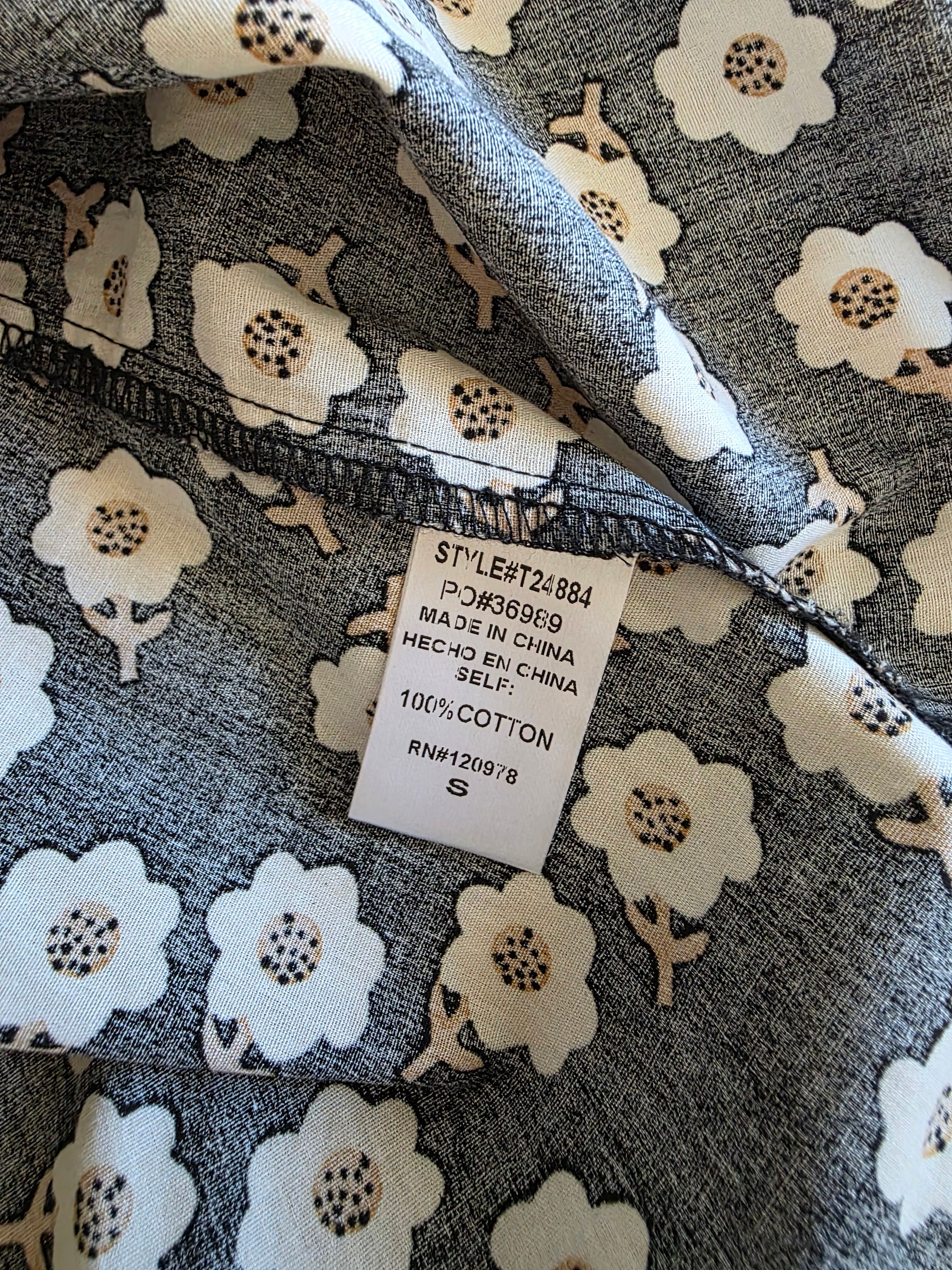 Entro Floral Collared Top (S)