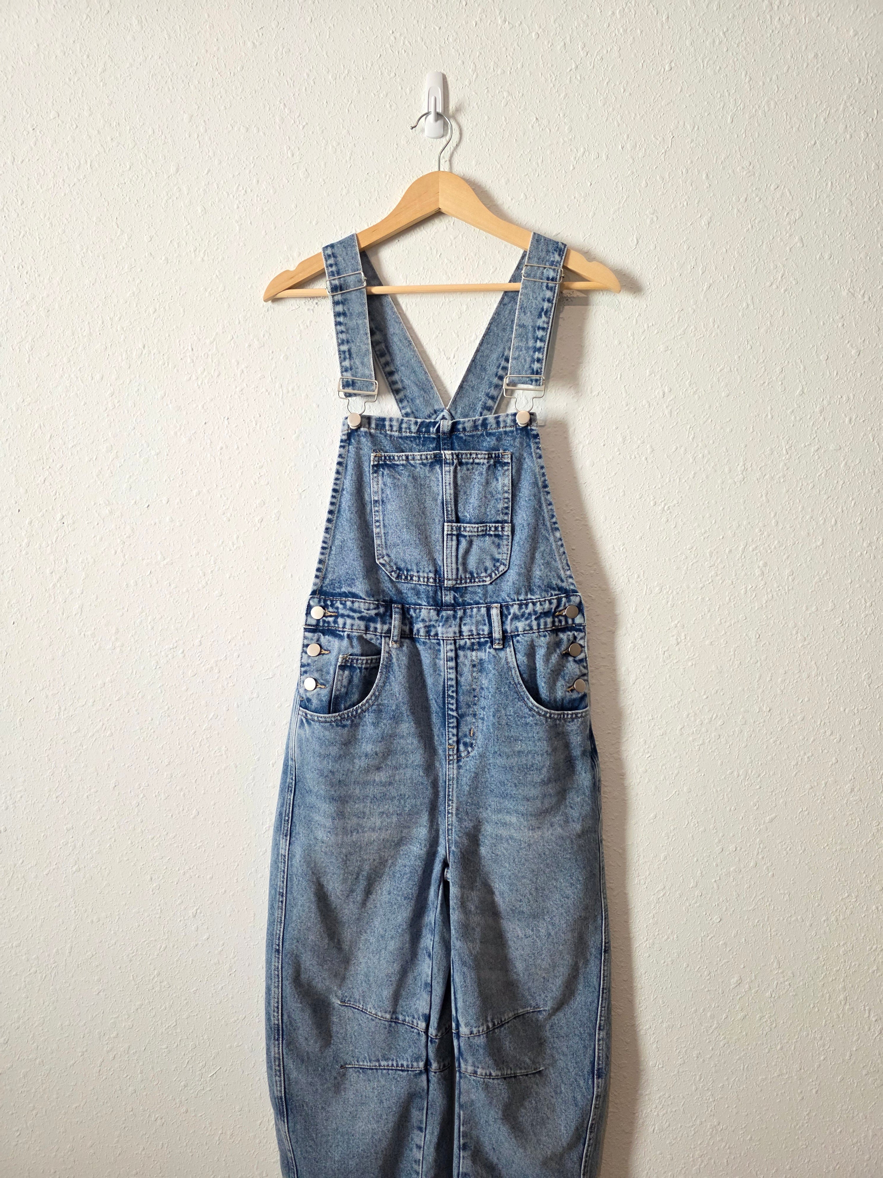 Barrel Leg Denim Overalls (S)