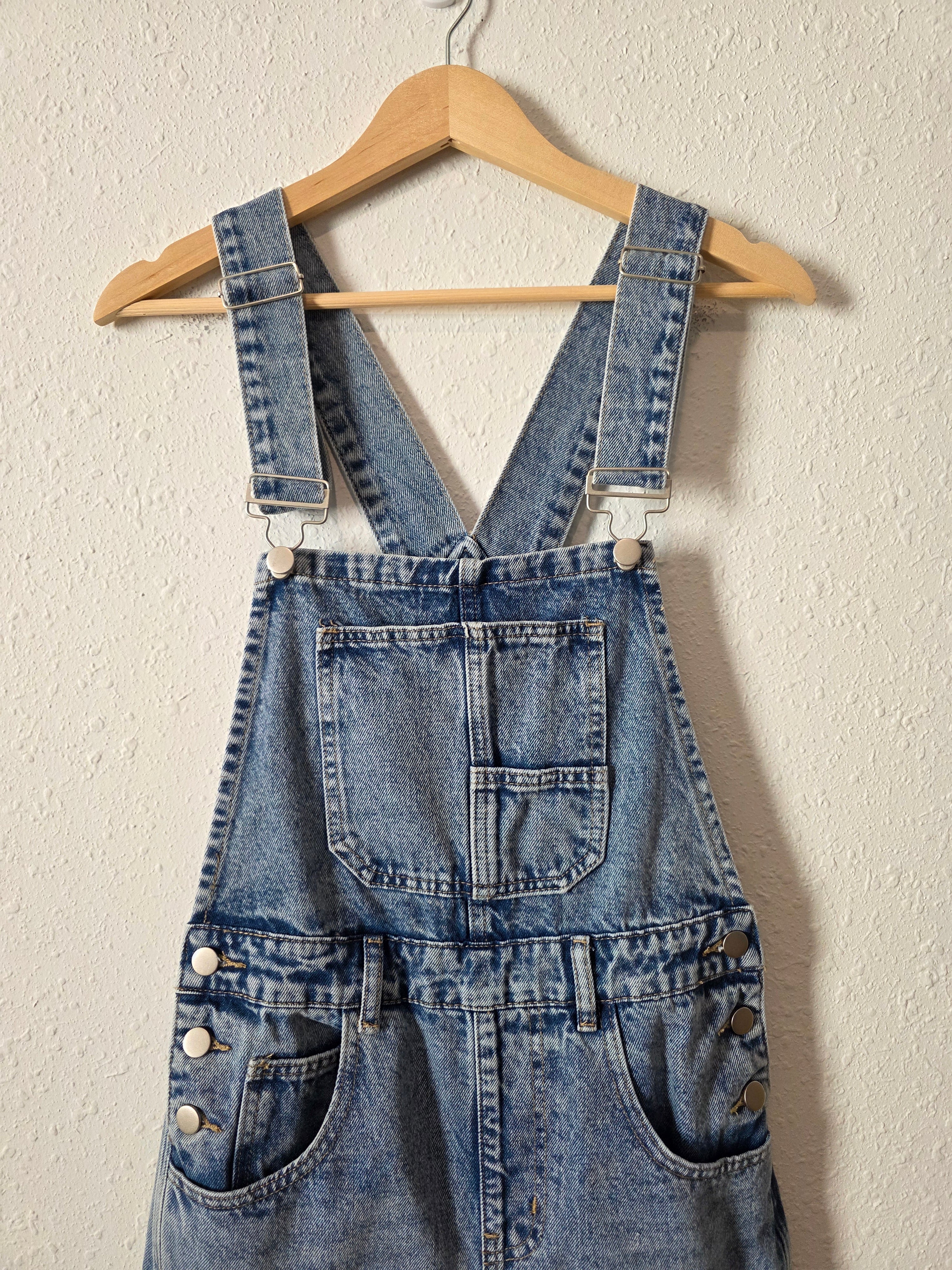 Barrel Leg Denim Overalls (S)