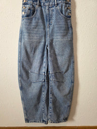Barrel Leg Denim Overalls (S)