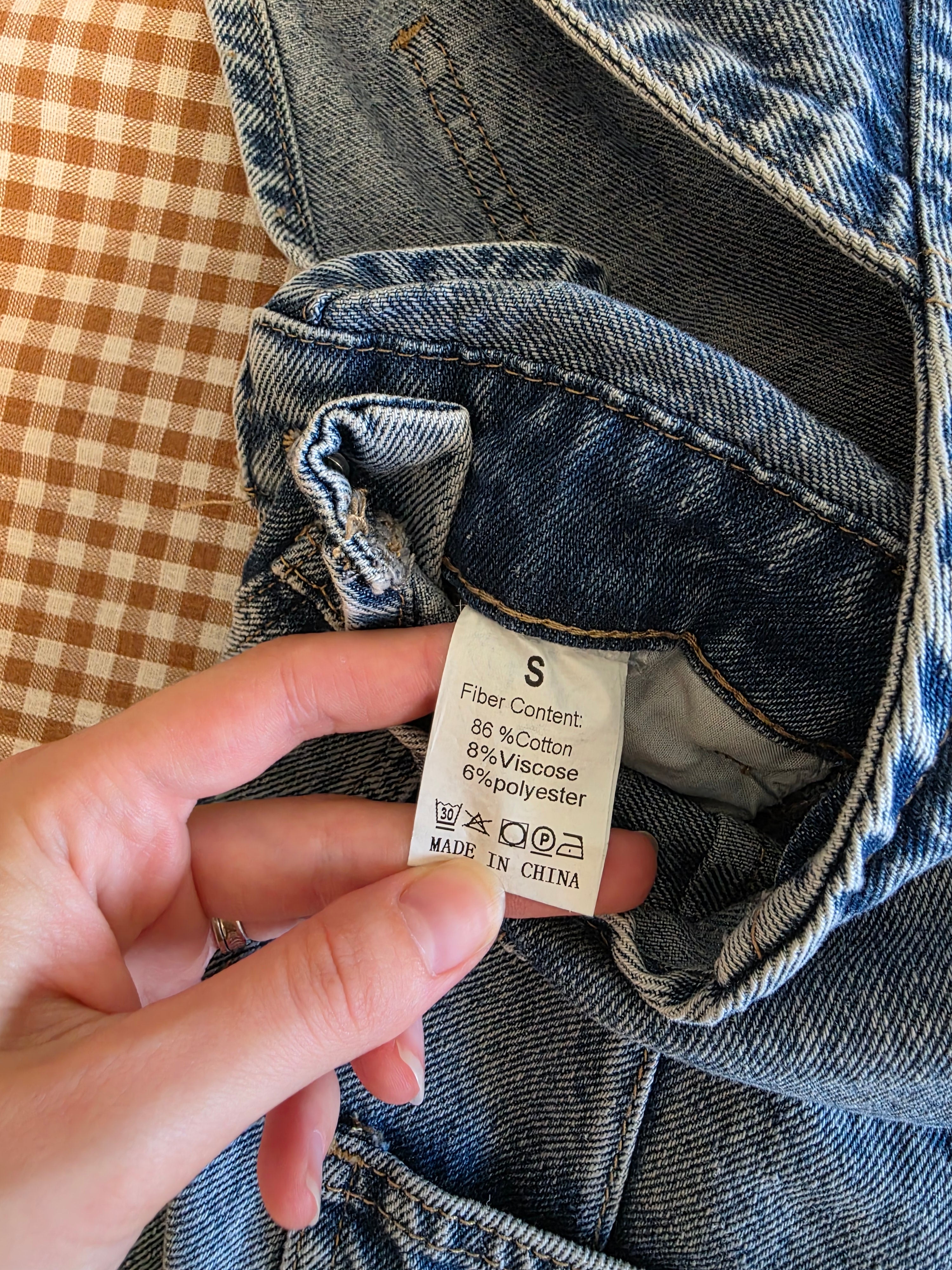 Barrel Leg Denim Overalls (S)