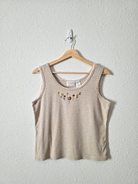 Vintage Floral Beaded Tank (MP)