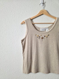 Vintage Floral Beaded Tank (MP)