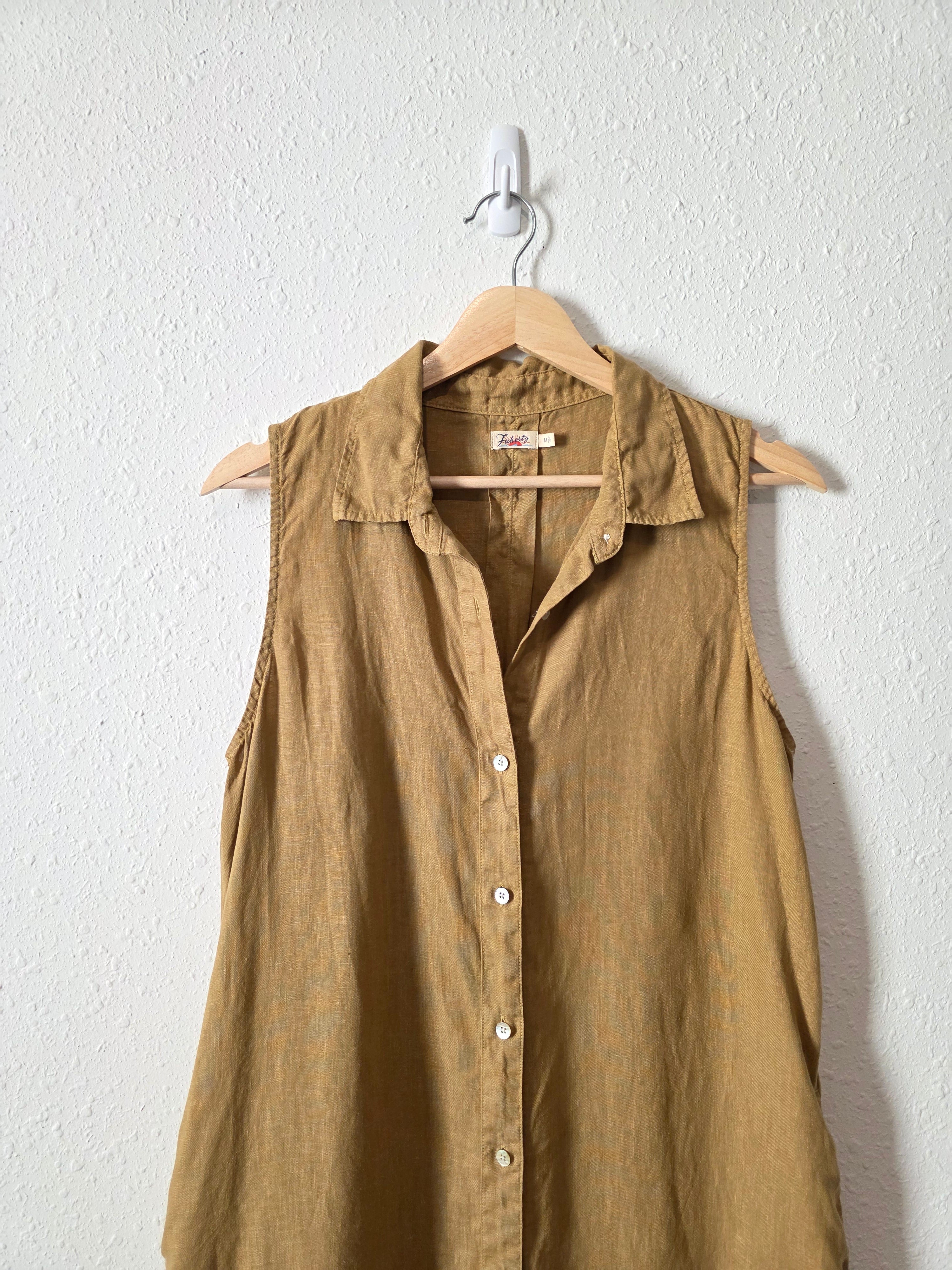 Faherty Linen Midi Dress (M)