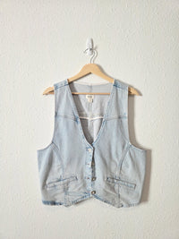 Button Front Denim Vest (XXL)