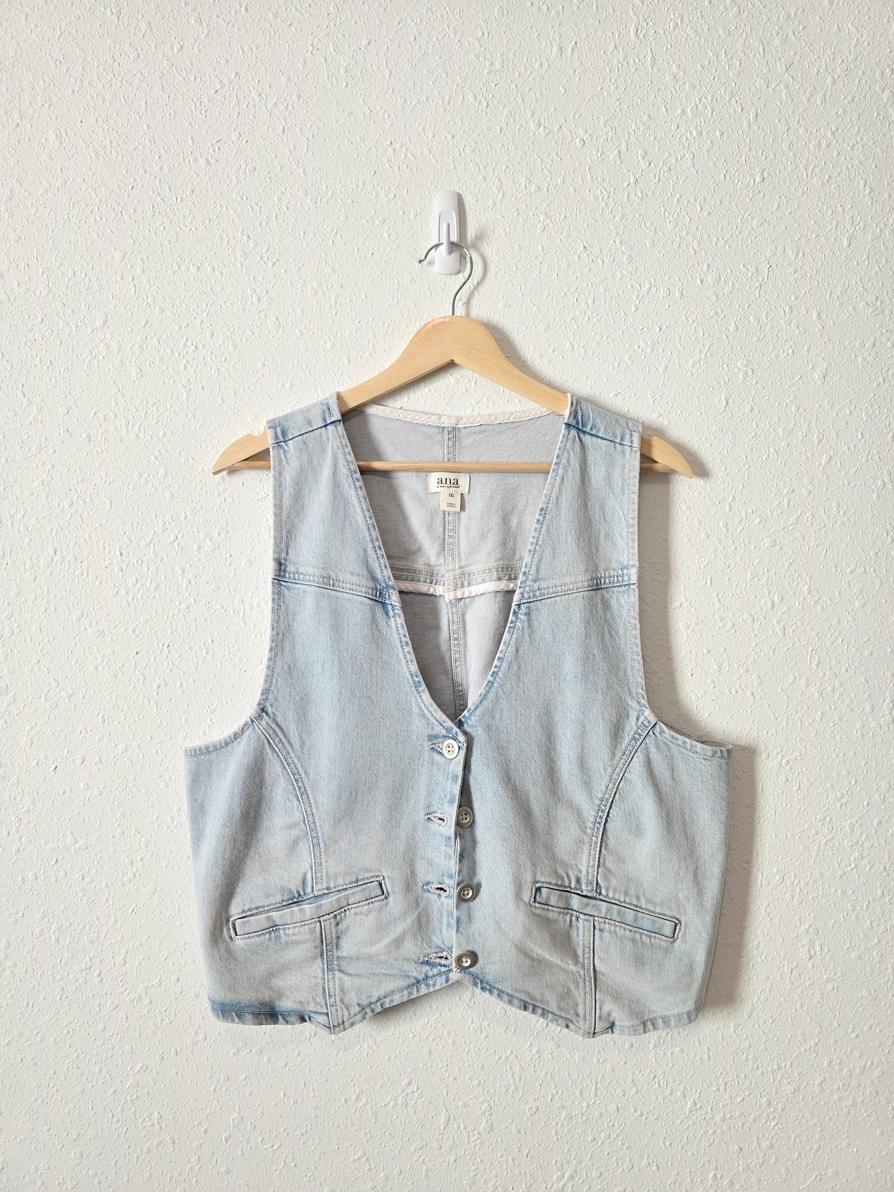 Button Front Denim Vest (XXL)
