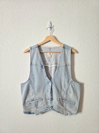 Button Front Denim Vest (XXL)