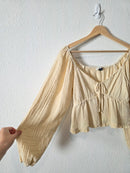 Cotton Gauze Puff Sleeve Top (S)