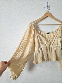 Cotton Gauze Puff Sleeve Top (S)