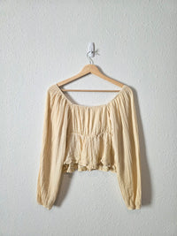 Cotton Gauze Puff Sleeve Top (S)