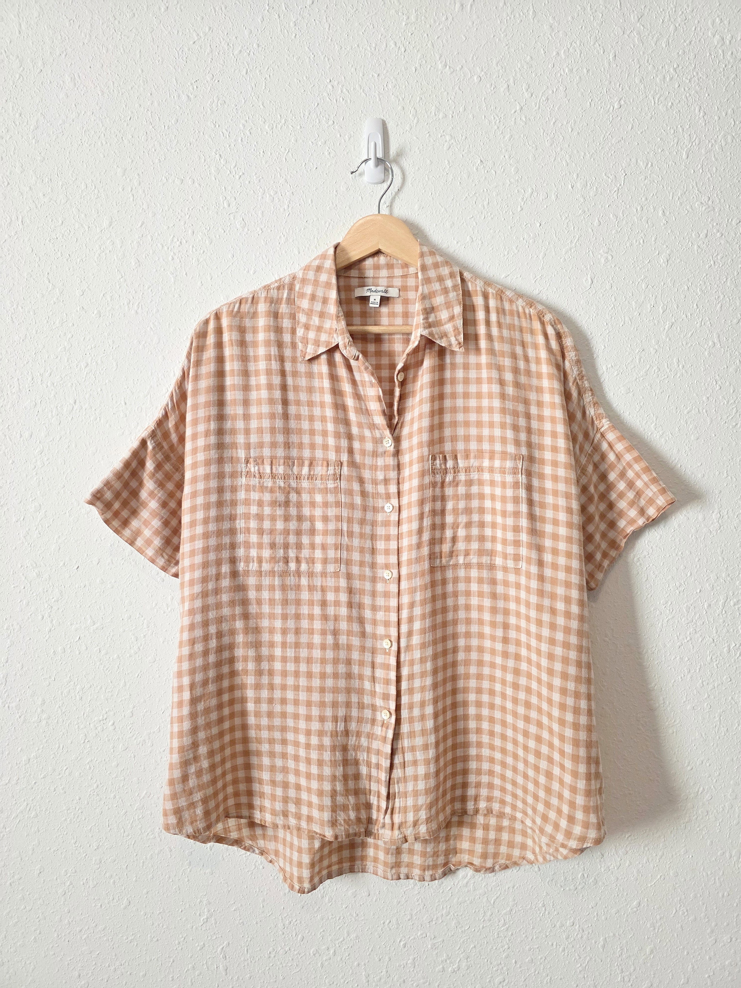 Madewell Gingham Button Up Top (M)