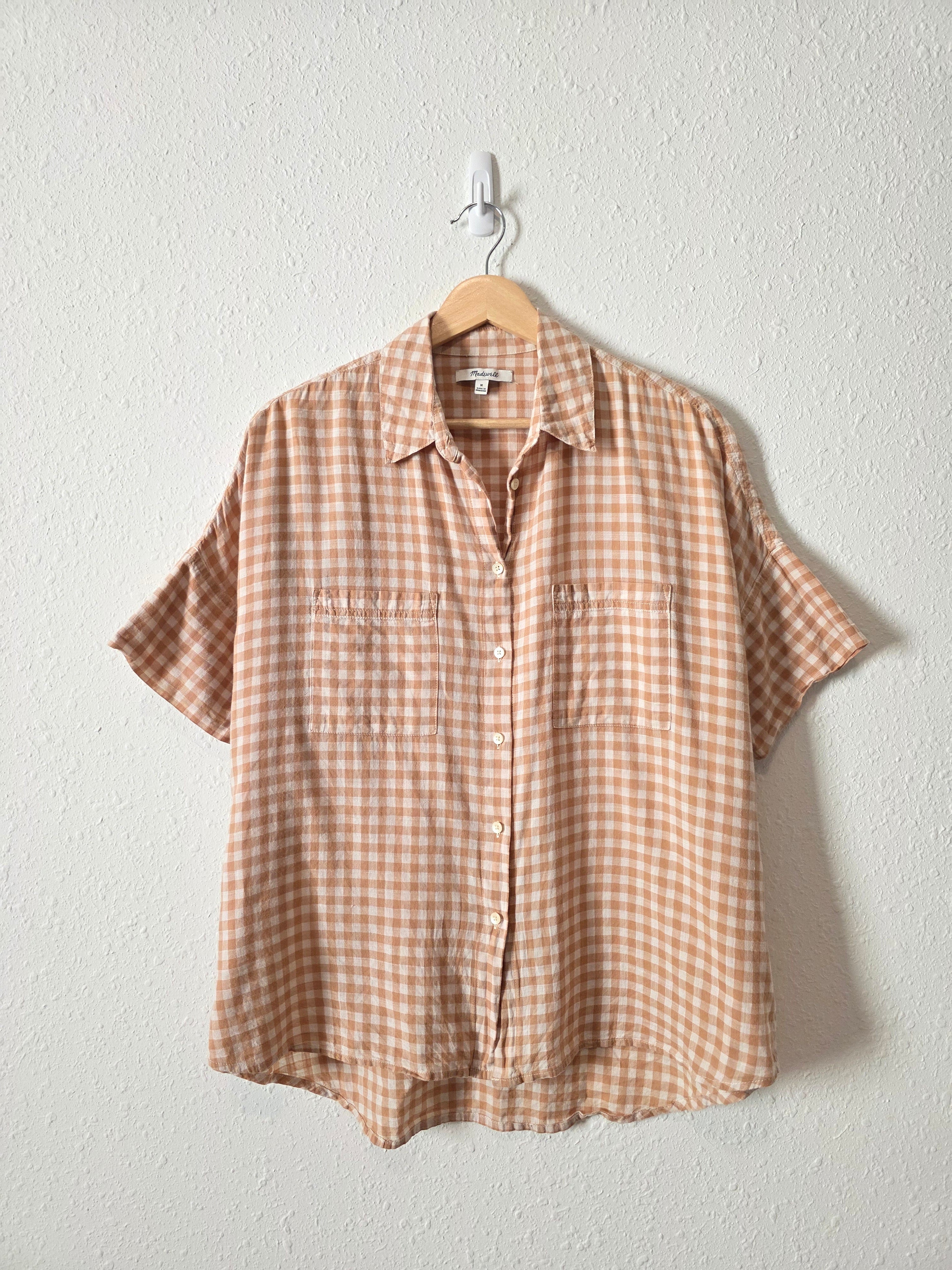 Madewell Gingham Button Up Top (M)