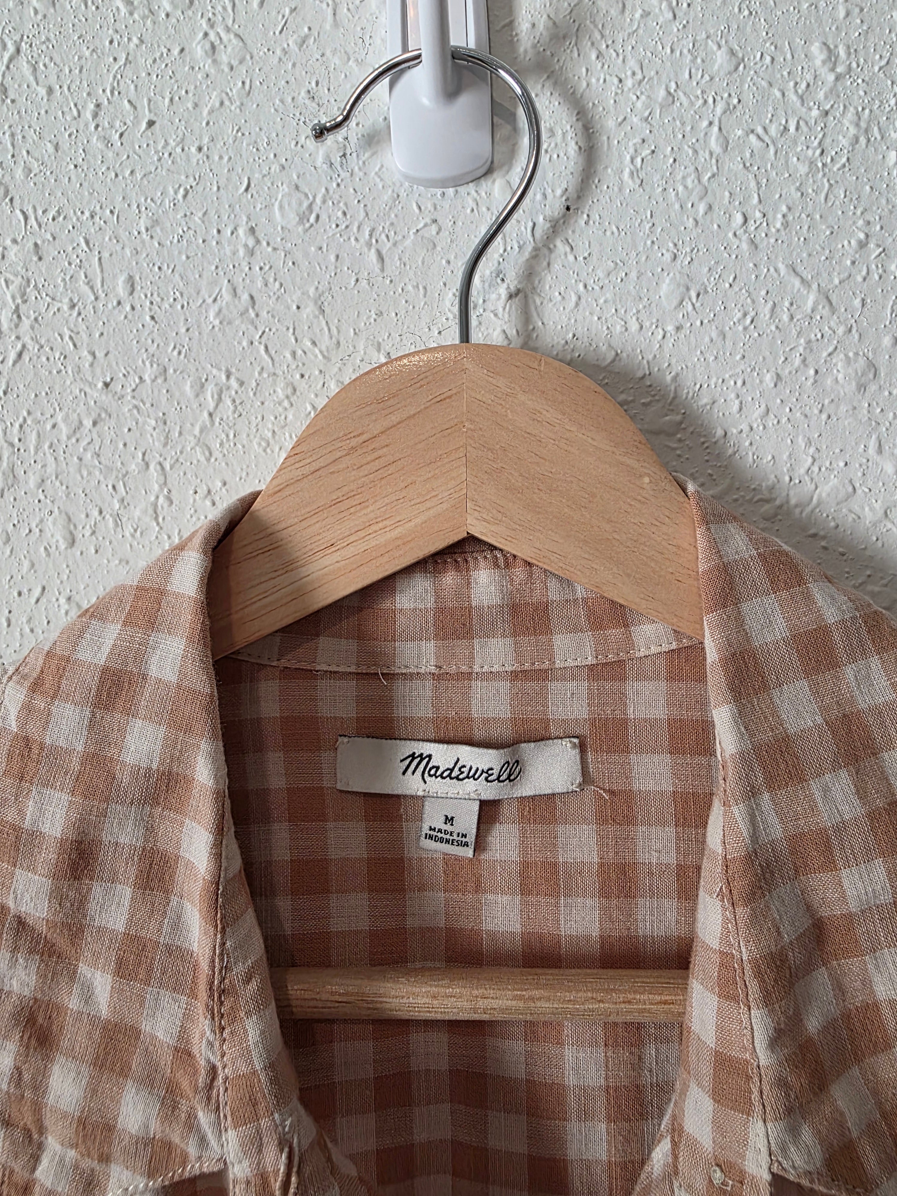 Madewell Gingham Button Up Top (M)