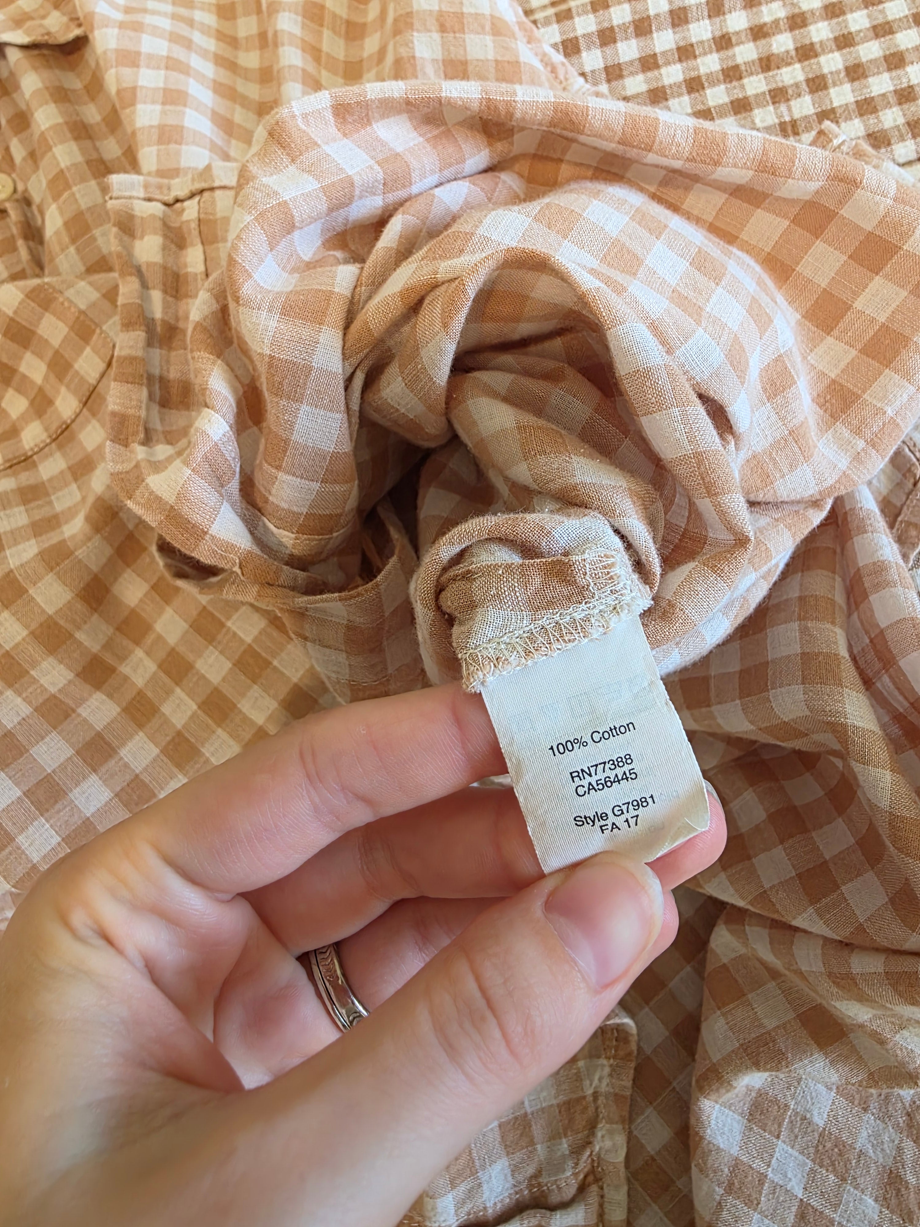 Madewell Gingham Button Up Top (M)