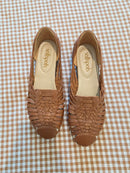 Brown Leather Huarache Flats (9)