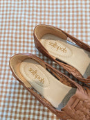 Brown Leather Huarache Flats (9)