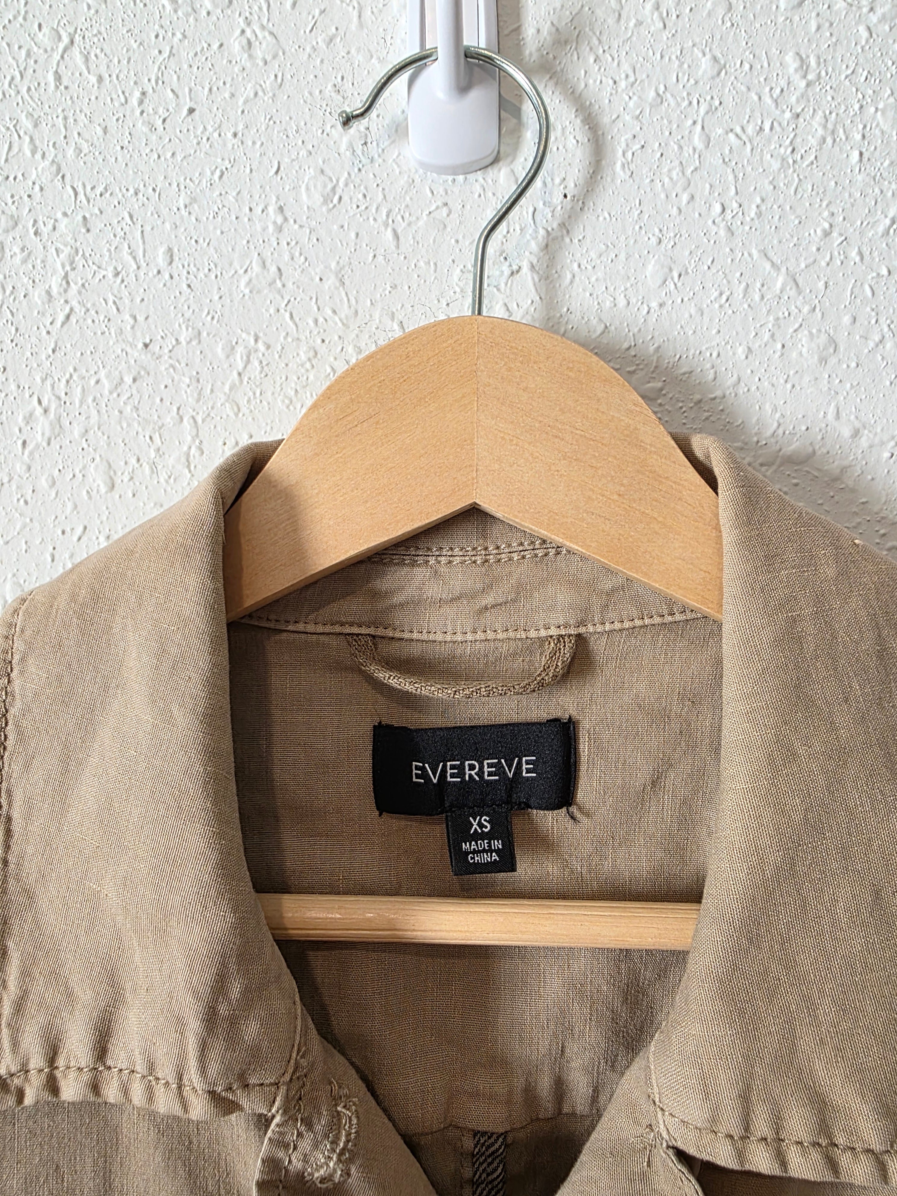 Evereve Linen Blend Crop Jacket (XS)