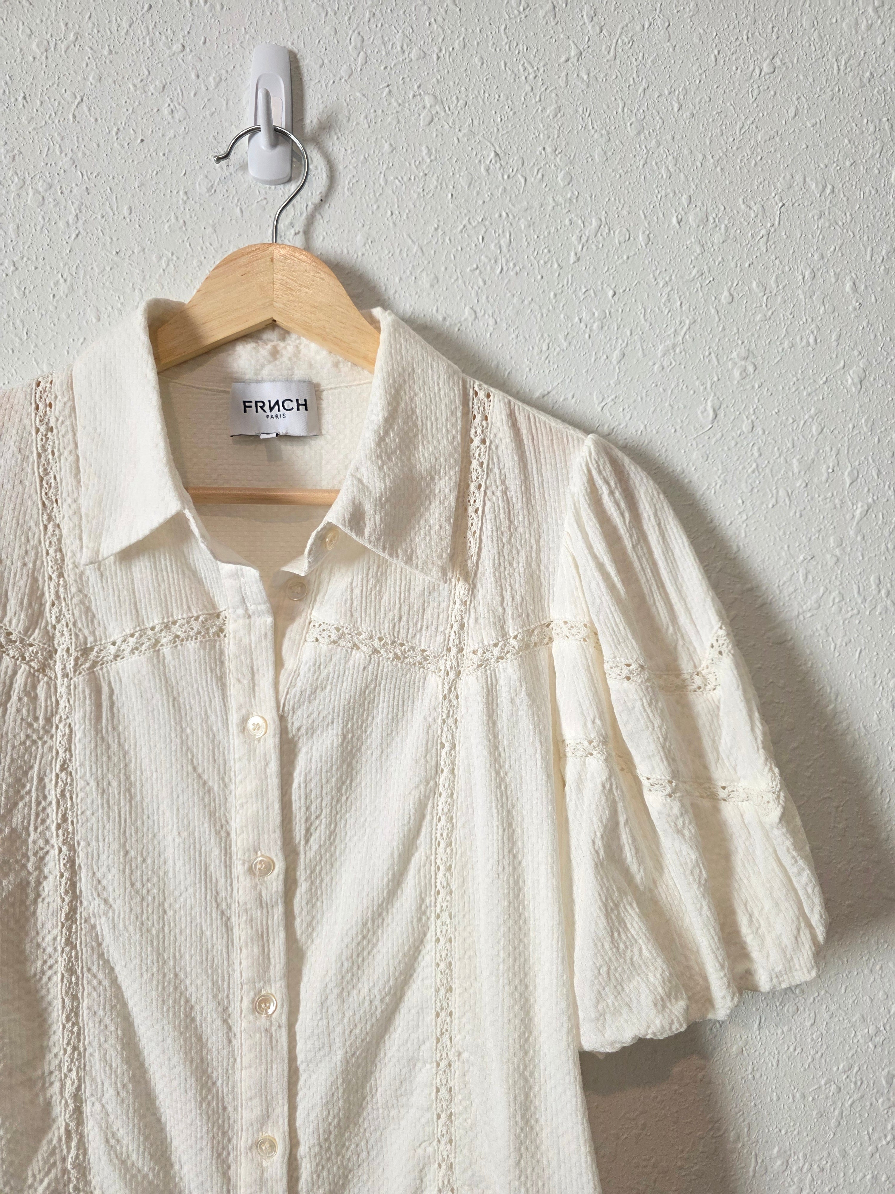 Frnch Puff Sleeve Cotton Top (M)