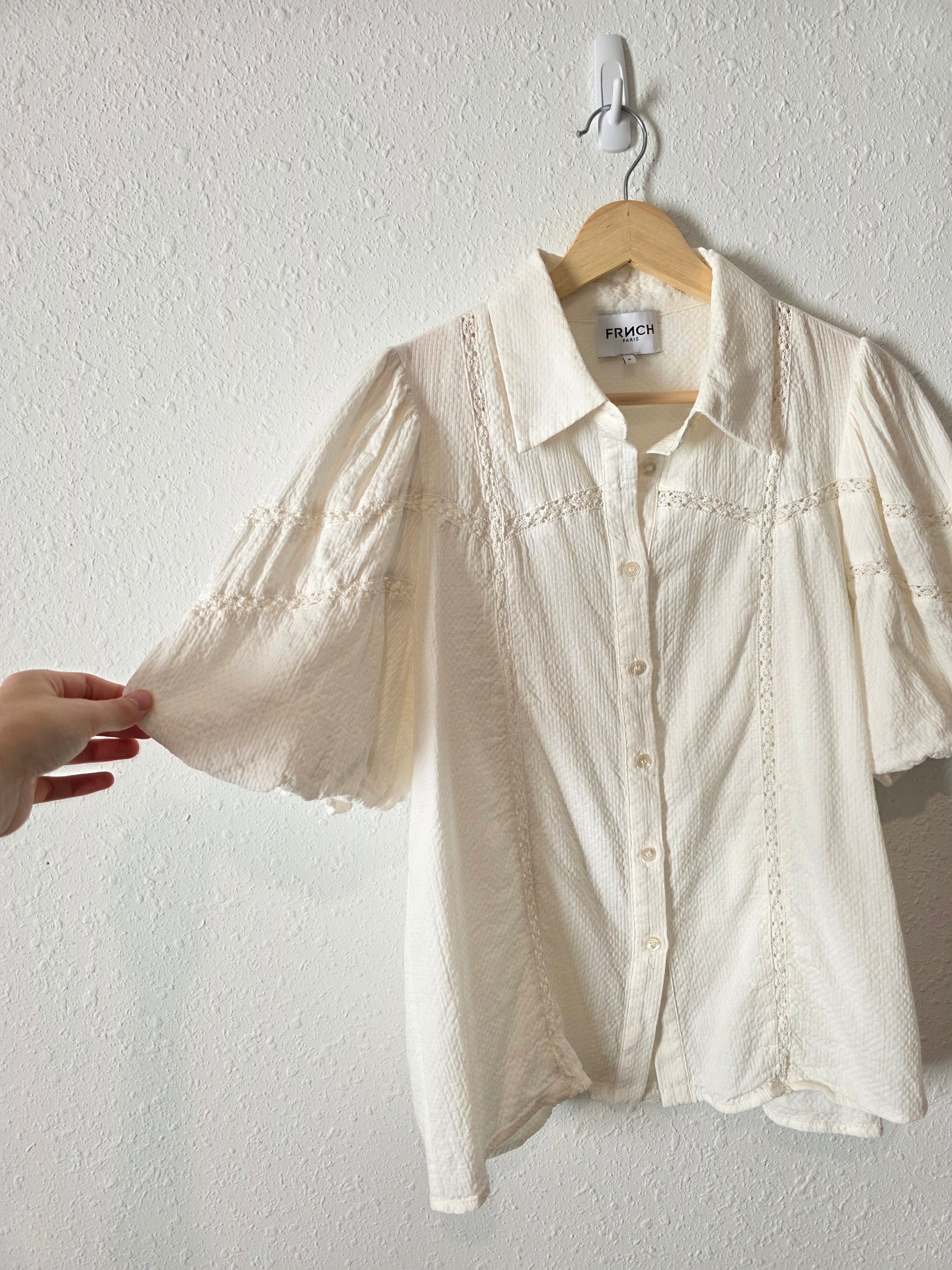 Frnch Puff Sleeve Cotton Top (M)