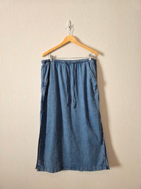 Pull On Denim Maxi Skirt (L)