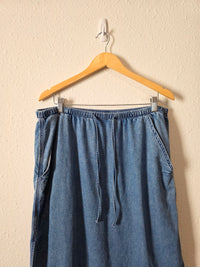 Pull On Denim Maxi Skirt (L)