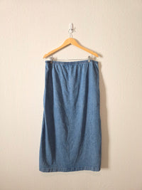 Pull On Denim Maxi Skirt (L)