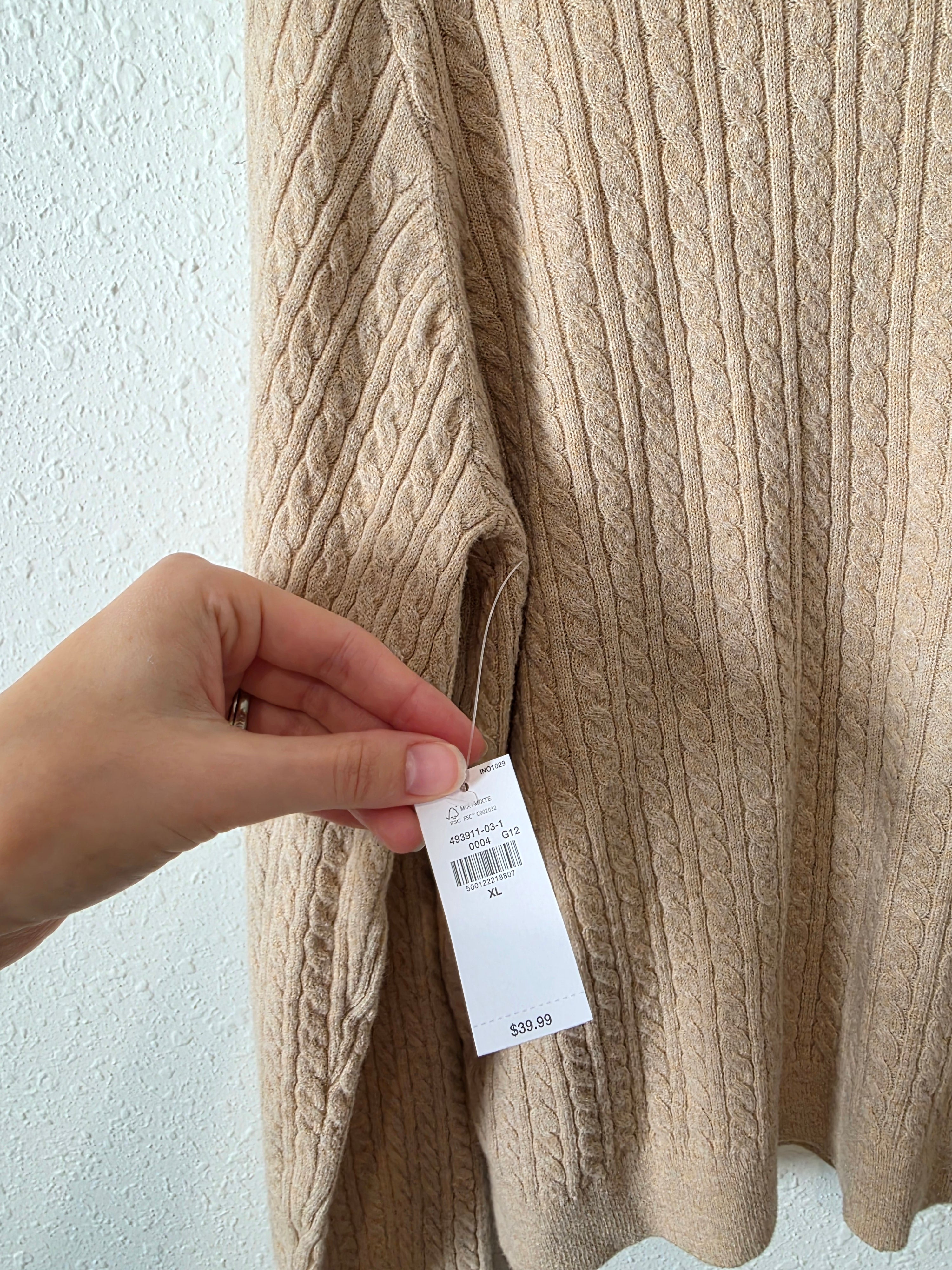NEW Cable Knit Cardigan (XL)
