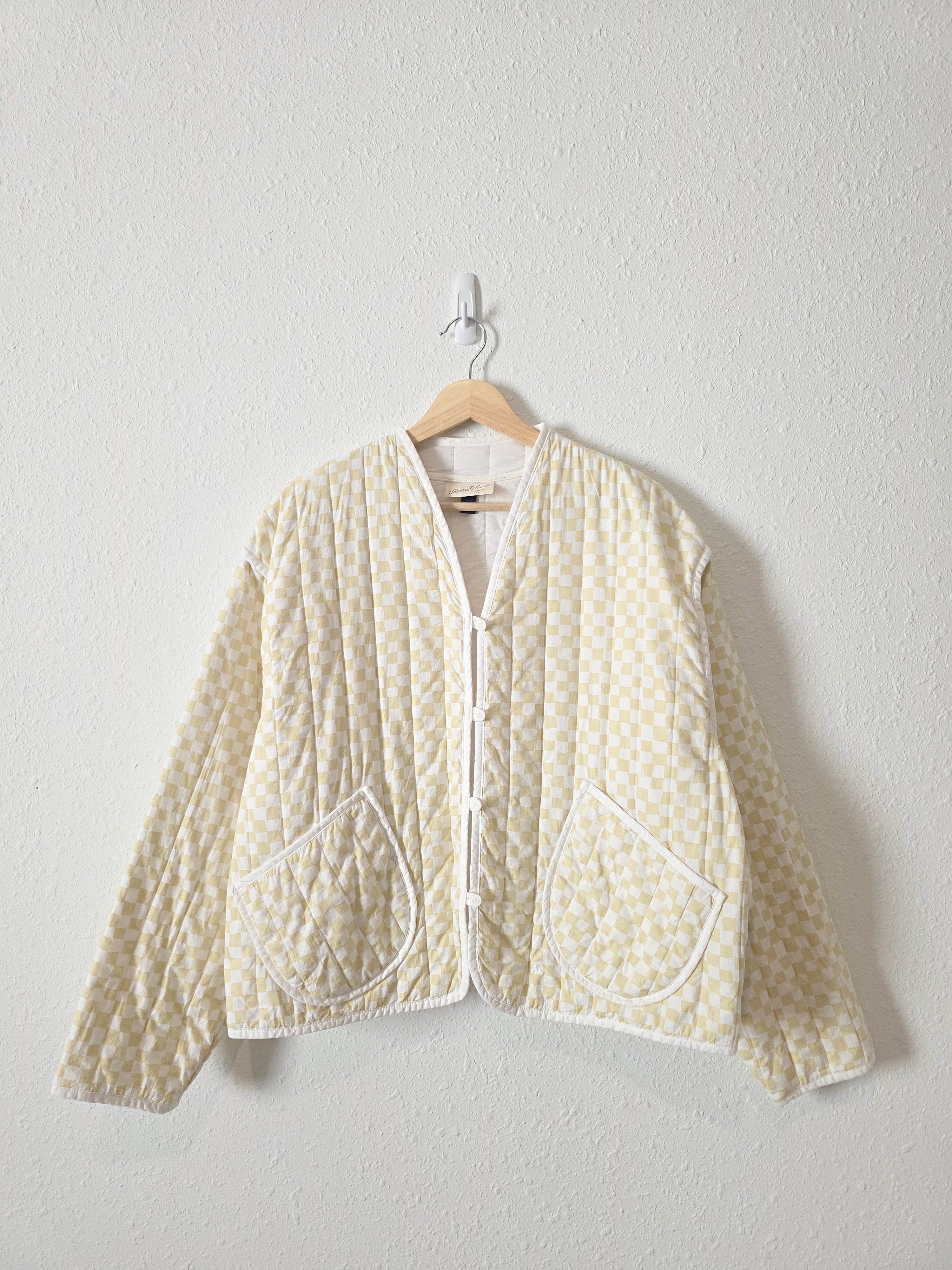 Neutral Checkered Quilted Jacket (XXL)