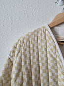 Neutral Checkered Quilted Jacket (XXL)