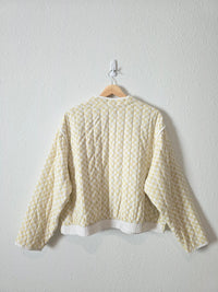 Neutral Checkered Quilted Jacket (XXL)
