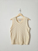 Vintage Crochet Knit Cotton Tank (S)