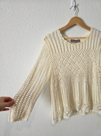 Vintage Crochet Cotton Ramie Top (LP)