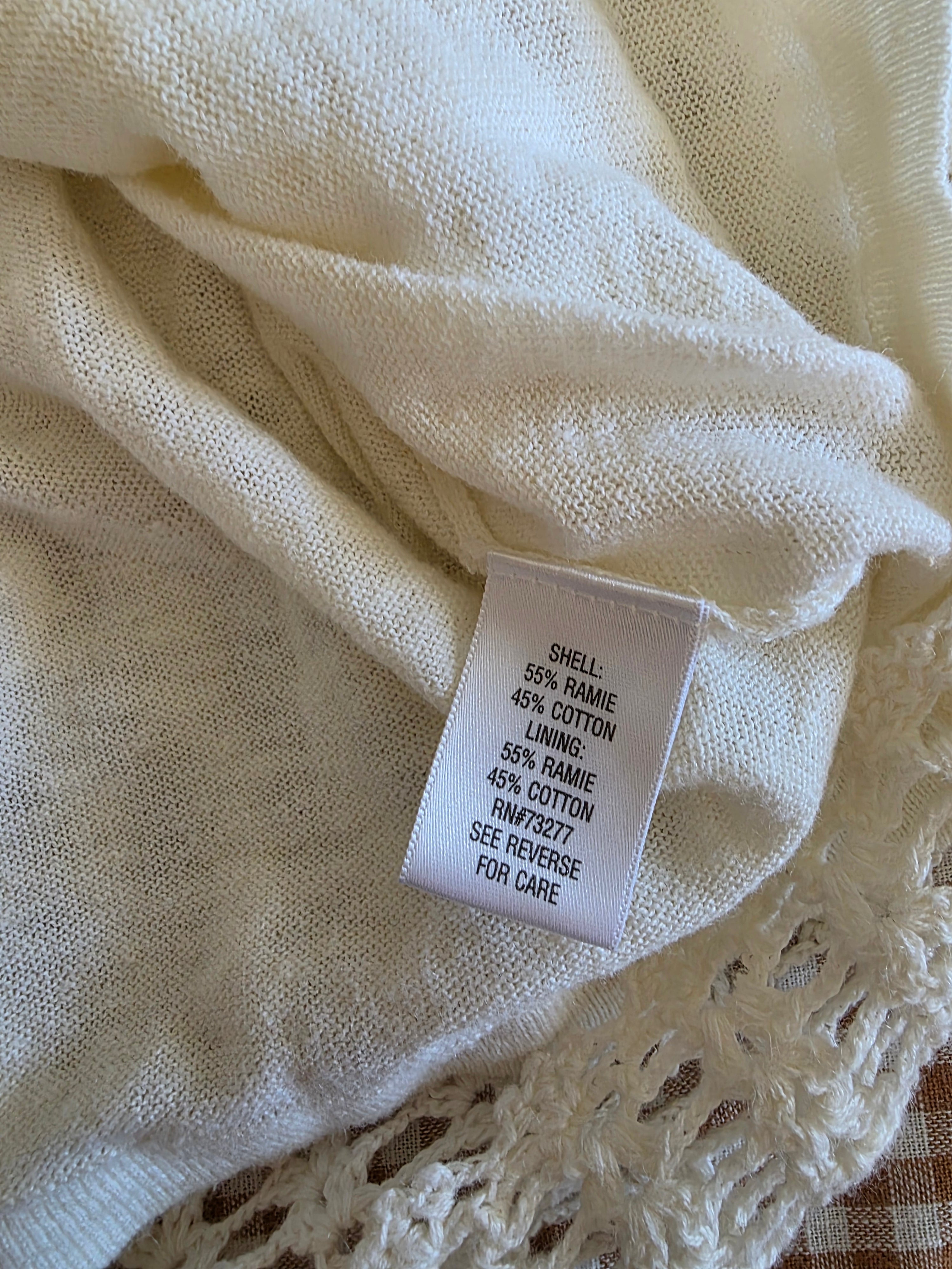 Vintage Crochet Cotton Ramie Top (LP)
