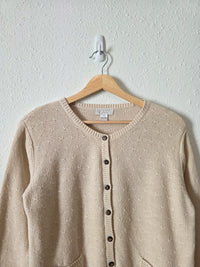 Vintage Textured Cotton Ramie Cardigan (S)