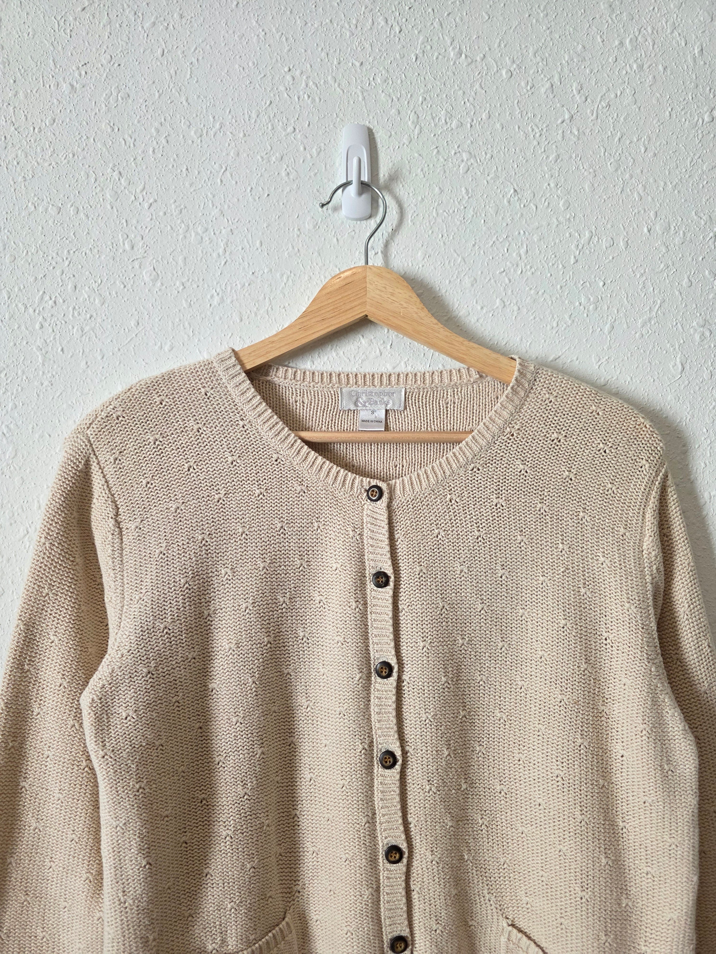 Vintage Textured Cotton Ramie Cardigan (S)