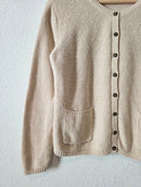 Vintage Textured Cotton Ramie Cardigan (S)