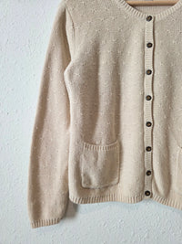 Vintage Textured Cotton Ramie Cardigan (S)
